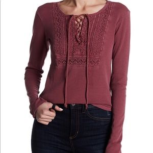 Lucky Brand lace-up bib thermal